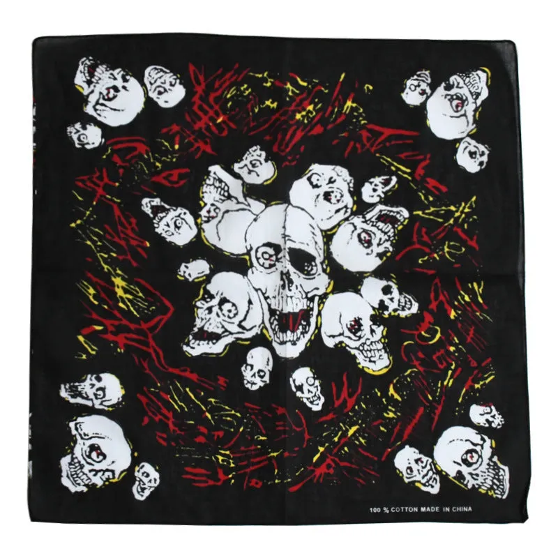 12 Pack Hip Hop Hip Hop Skull Square Cotton Men's and Women's Dress Up Halloween