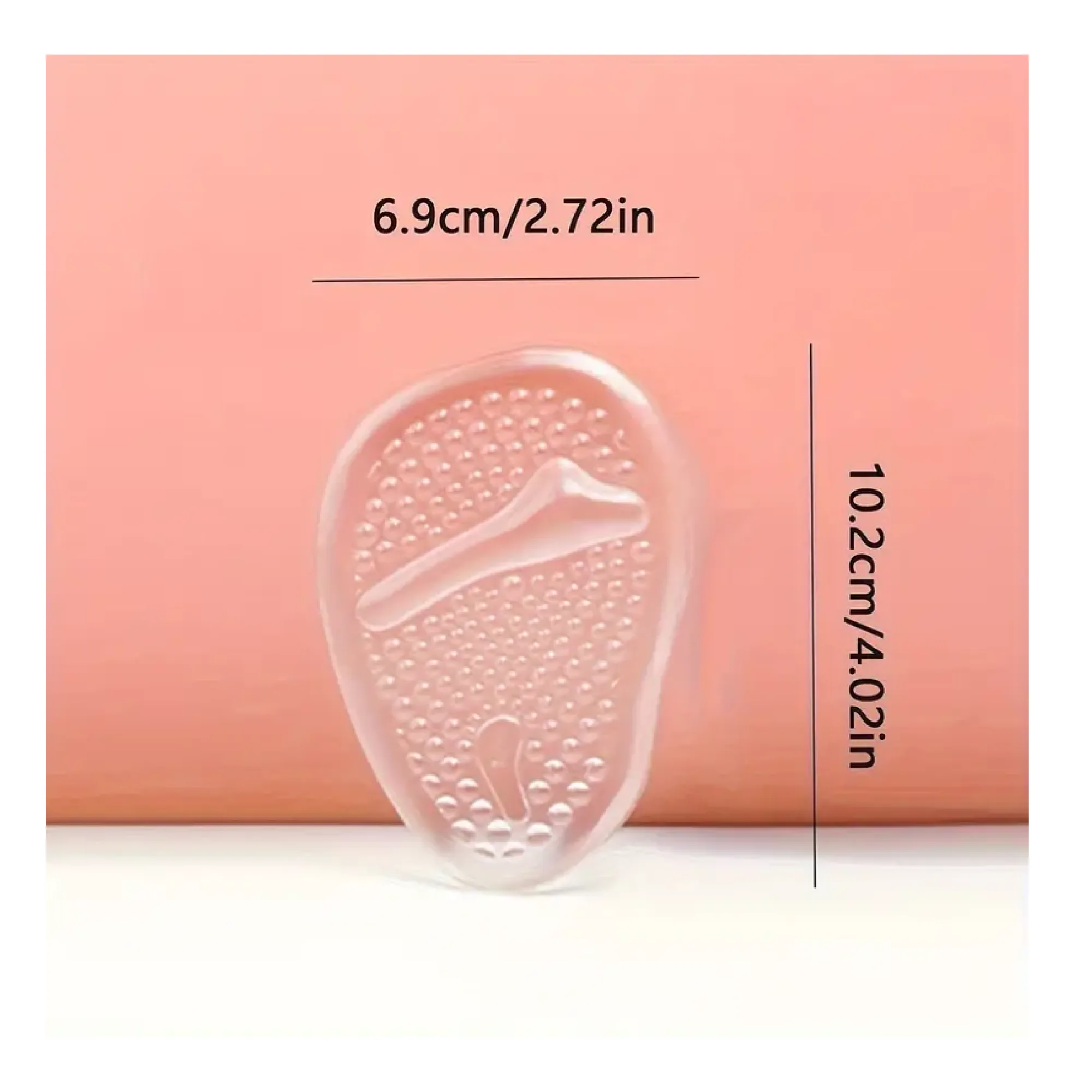 1Pair Women's Massage Pad PU Forefoot Pads - Anti-wear Non-Slip Invisible Insoles For High-heeled Shoes