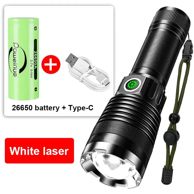 2000M Ultra Powerful Led Flashlight Tactical Torch Usb Rechargeable Flashlight 18650 XHP360 Camping Lantern Waterproof Hand Lamp