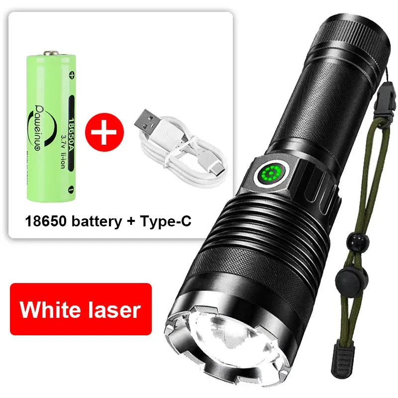 2000M Ultra Powerful Led Flashlight Tactical Torch Usb Rechargeable Flashlight 18650 XHP360 Camping Lantern Waterproof Hand Lamp