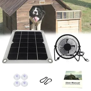 2022 New 5W Dual-USB Solar Powered Fan Set Solar Panel Monocrystalline Silicon Solar Panel Multifunctional Solar Power Recharger