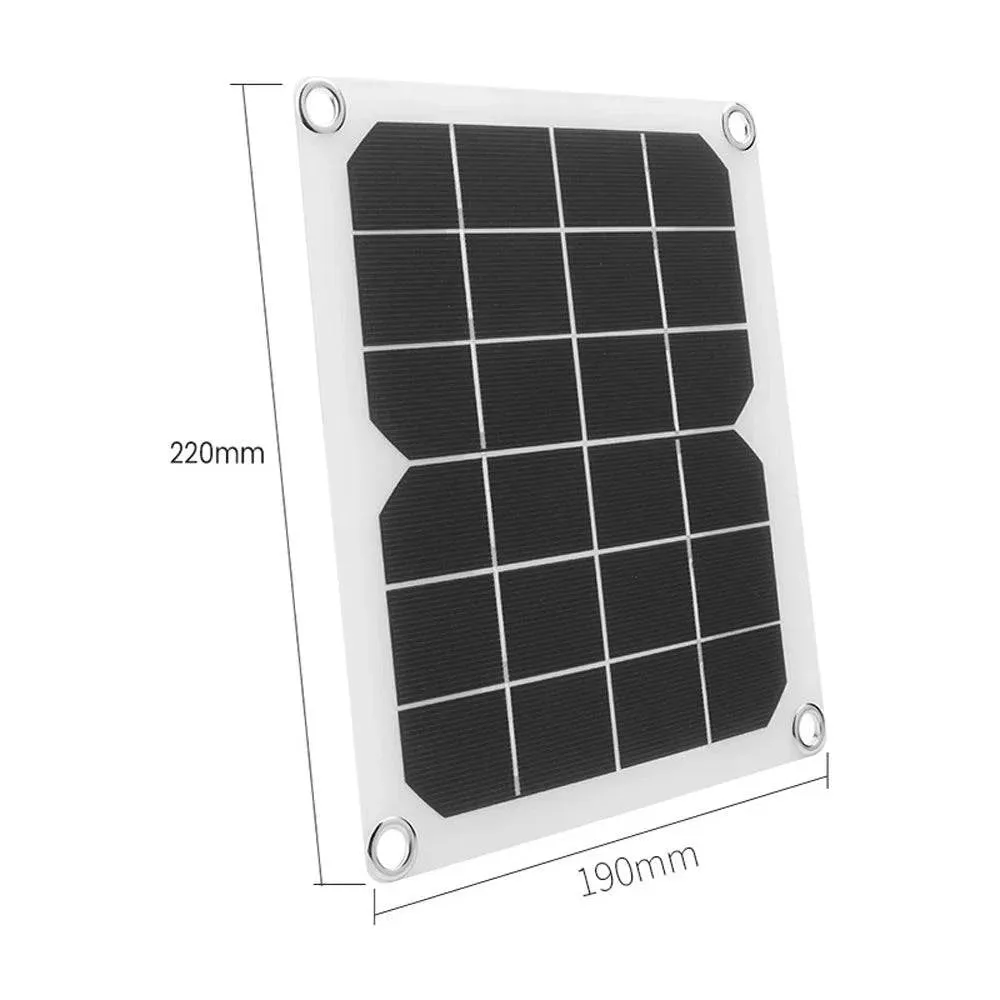 2022 New 5W Dual-USB Solar Powered Fan Set Solar Panel Monocrystalline Silicon Solar Panel Multifunctional Solar Power Recharger