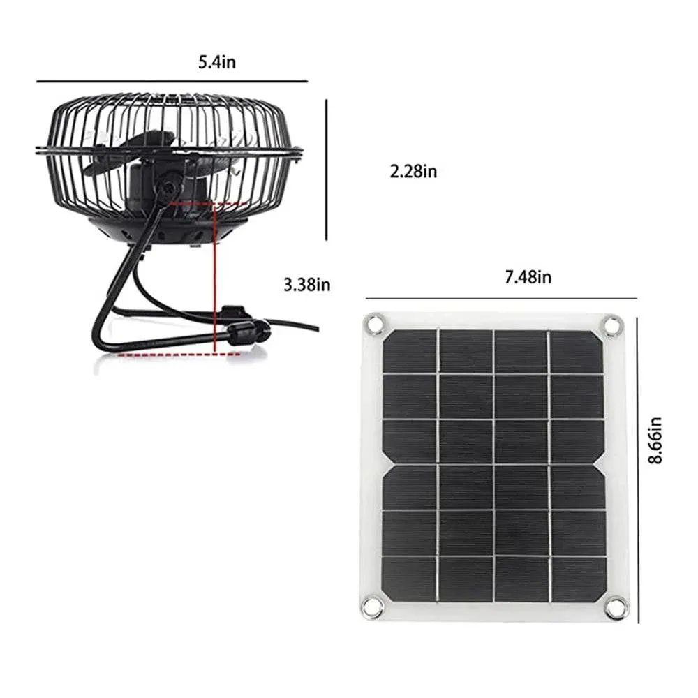 2022 New 5W Dual-USB Solar Powered Fan Set Solar Panel Monocrystalline Silicon Solar Panel Multifunctional Solar Power Recharger