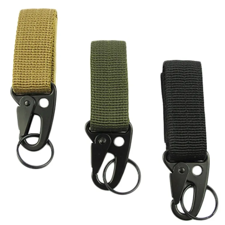 2PCS Outdoor Camping  Carabiner Backpack Hooks Olecranon Molle Hook Survival Gear EDC Nylon Keychain Clasp(Army Green)