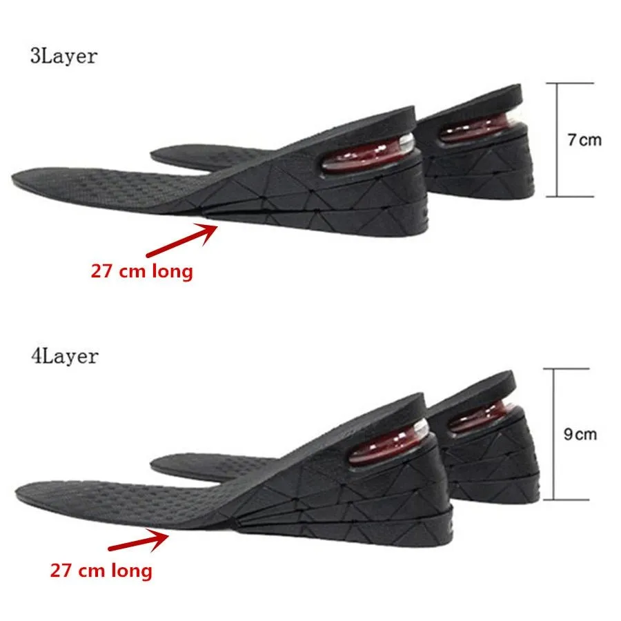 3-9cm Height Increase Insole Cushion Height Lift Adjustable Cut Shoe Heel Insert Taller Women Men Unisex Quality Foot Pads