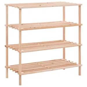 4-Tier Shoe Rack Solid Fir Wood