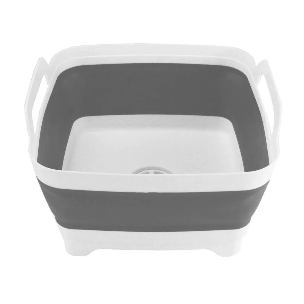 9L Collapsible Square Sink White & Grey