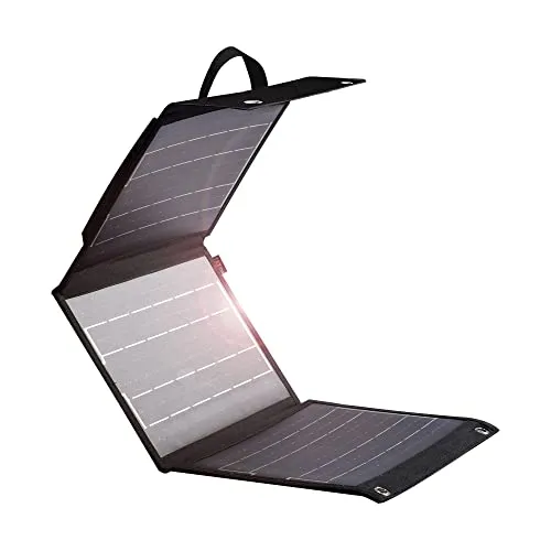 AAKL 36W Foldable Solar Charger Portable Waterproof Panel Backpack Bag Quick Charging Power Station Compatible DC USB Tester Cables Port Cell Phone Pad Outdoor Camping Hiking