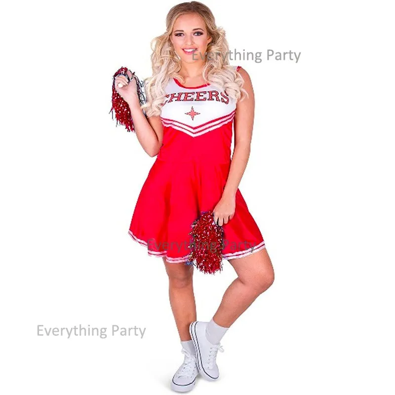 Adult Red Cheerleader Costume