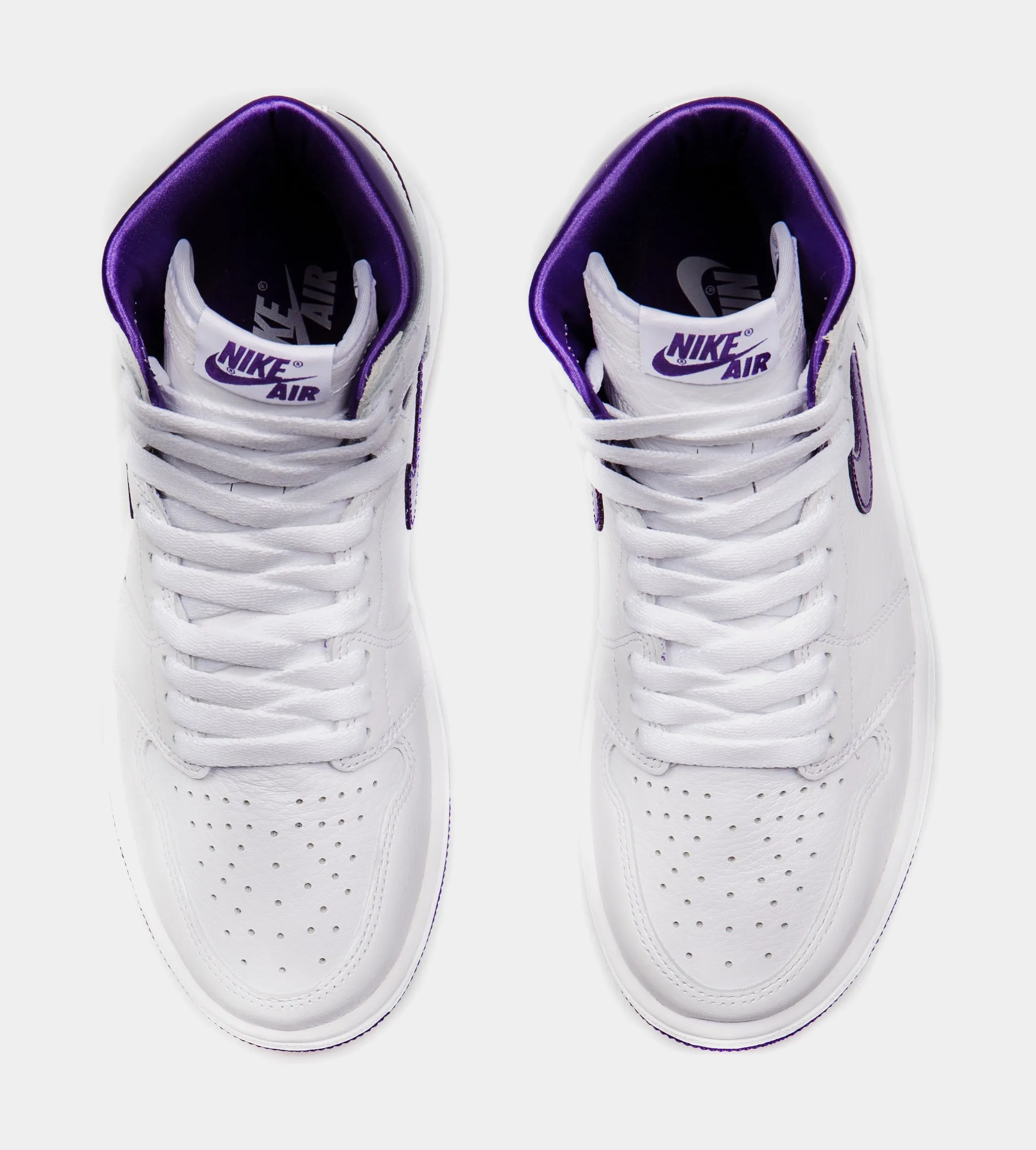 Air Jordan 1 High OG Court Purple Womens Lifestyle Shoe (White/Purple)