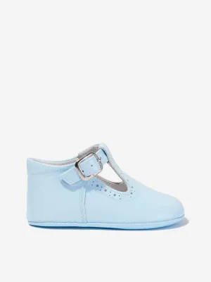 Andanines Baby Patent Leather Buckle Shoes in Blue