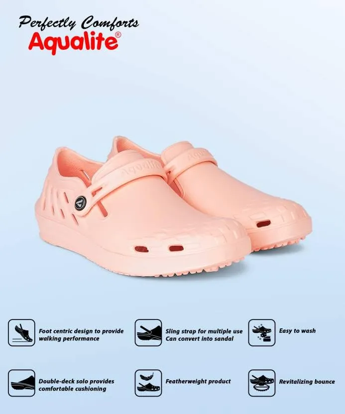 Aqualite Womens Peach Anti-Skid Clogs