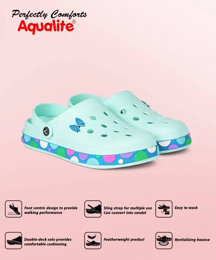 Aqualite Women's Sea Green Clogs - 5 UK