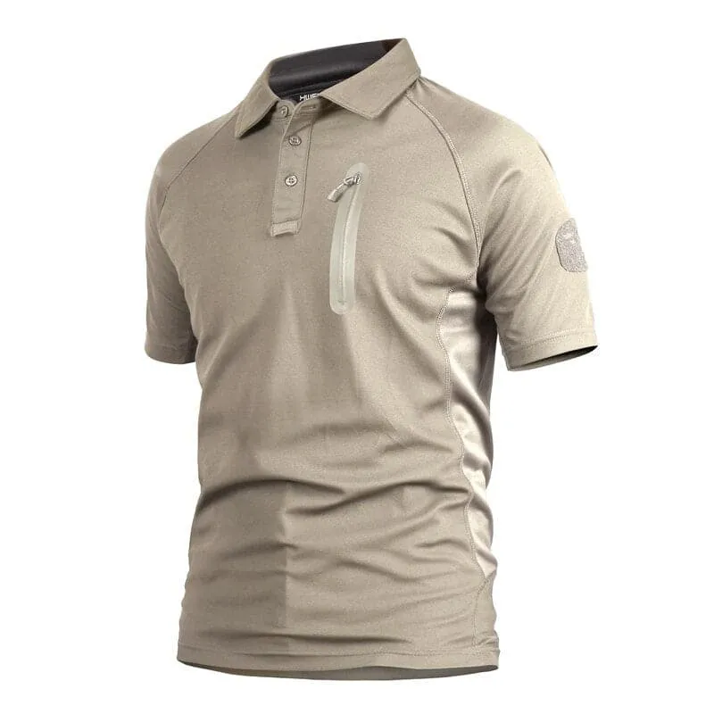 Army Tactical Outdoor Quick-Dry Camo Polo Sleeve