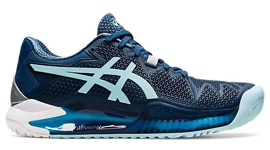 Asics Gel Resolution 8 D (Wide) Women's Tennis Shoes Light Indigo/Clear Blue