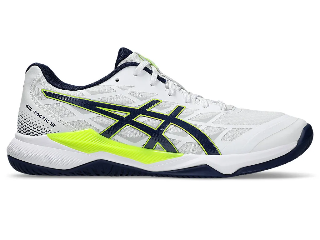 Asics Gel Tactic 12 Men's Court Shoes, White/Blue Expanse