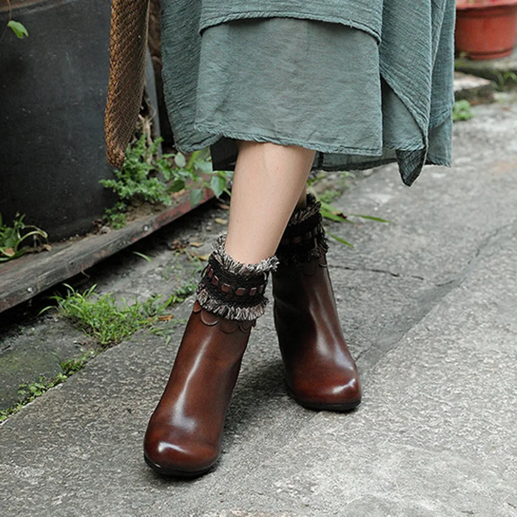 Autumn Winter Casual Leather Retro Boots | Gift Shoes