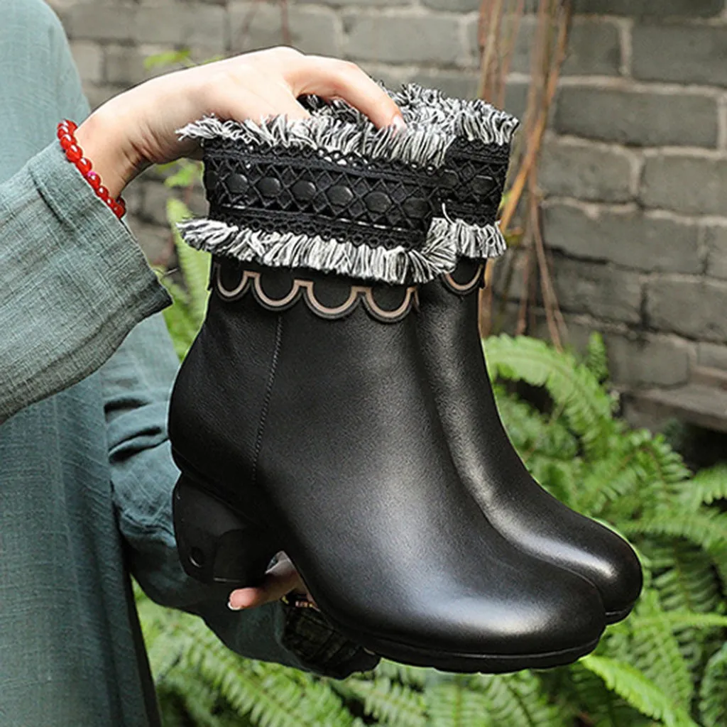 Autumn Winter Casual Leather Retro Boots | Gift Shoes