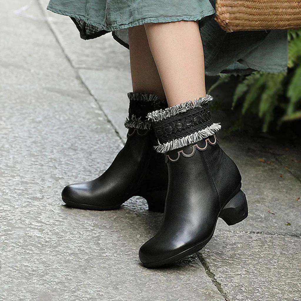 Autumn Winter Casual Leather Retro Boots | Gift Shoes