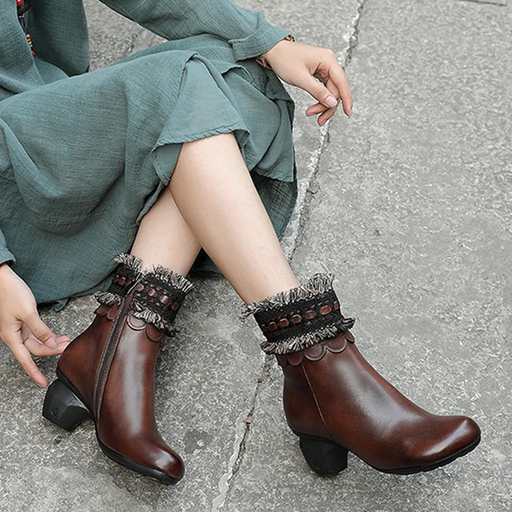 Autumn Winter Casual Leather Retro Boots | Gift Shoes