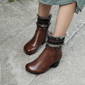 Autumn Winter Casual Leather Retro Boots | Gift Shoes