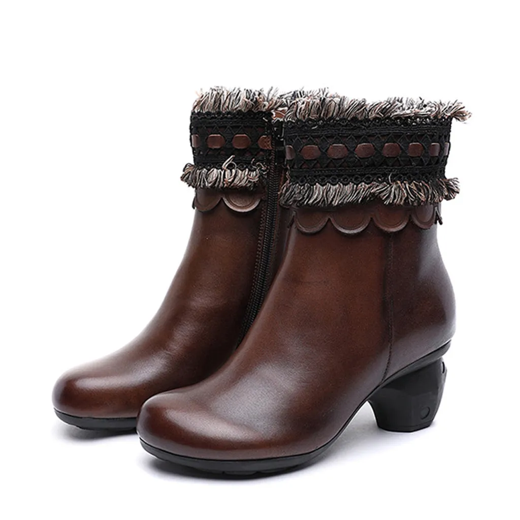 Autumn Winter Casual Leather Retro Boots | Gift Shoes