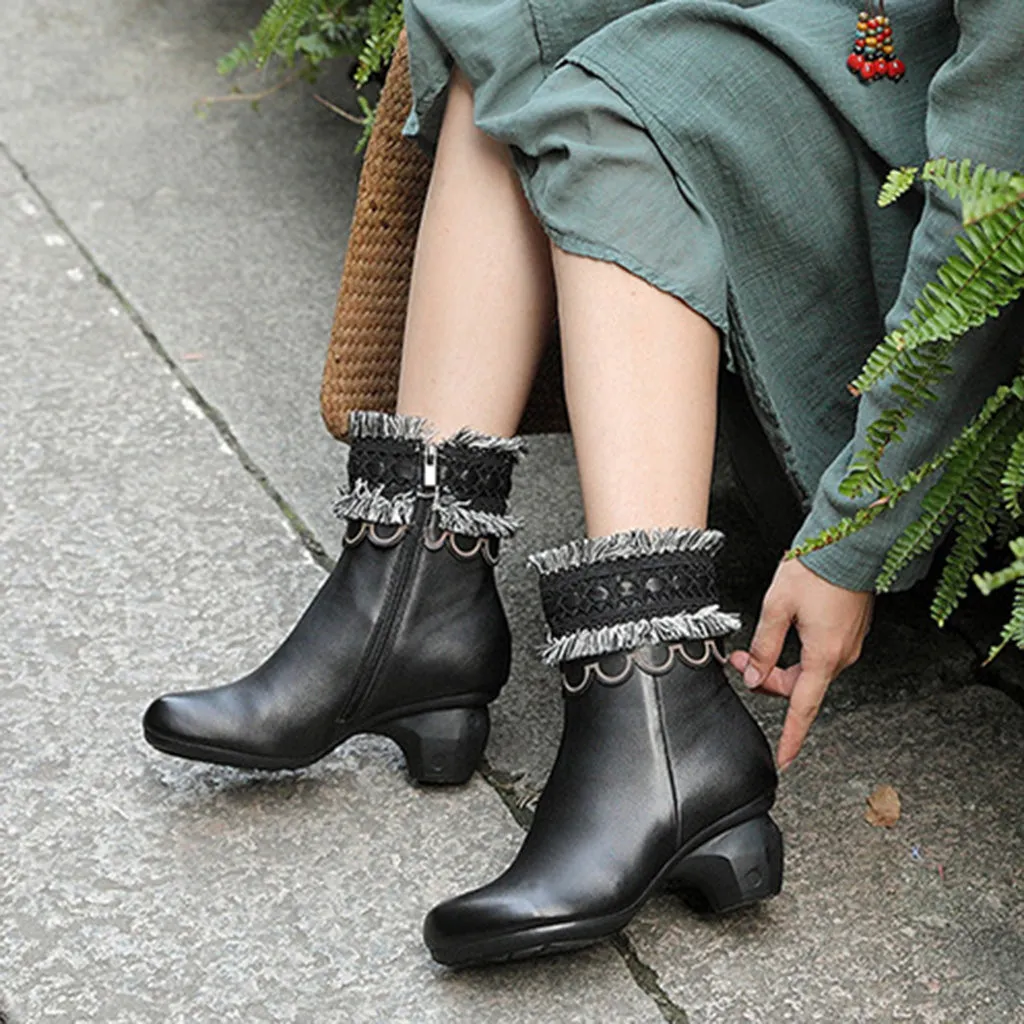 Autumn Winter Casual Leather Retro Boots | Gift Shoes