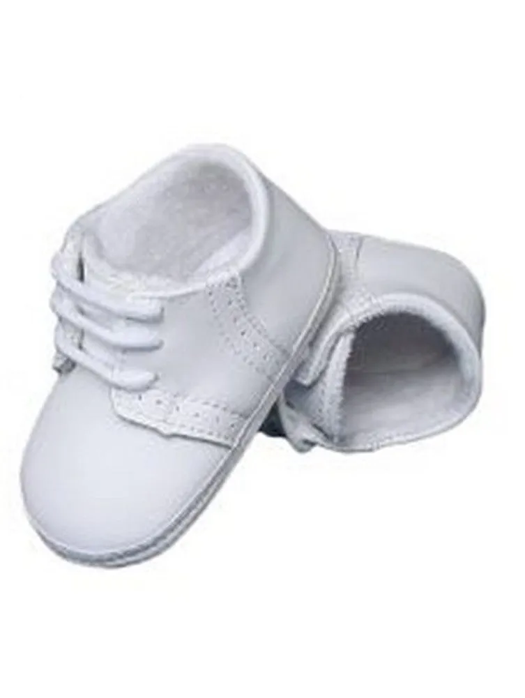 Baby Boys White Leather Saddle Oxford Perforated Crib Shoes 0-4 Baby