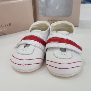 BabyWalker Red/White Leather Baby Shoes