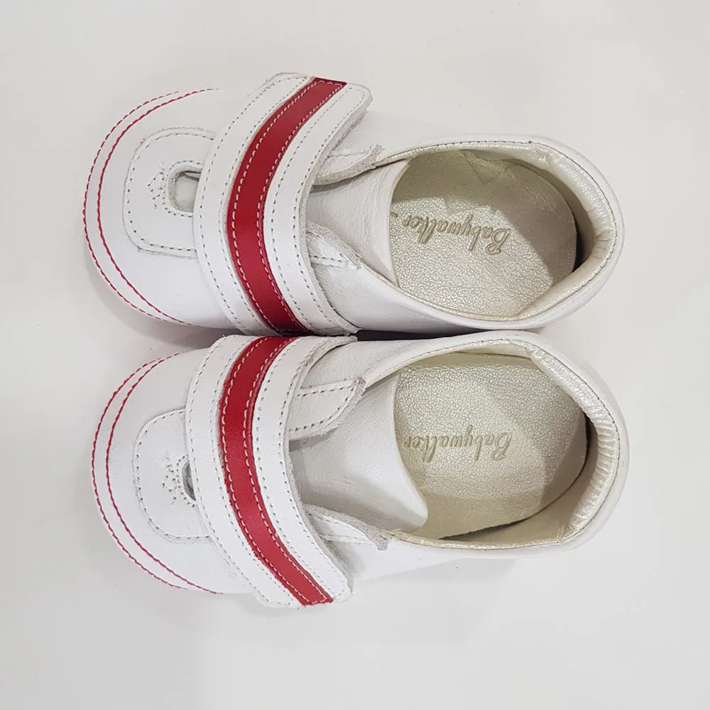 BabyWalker Red/White Leather Baby Shoes