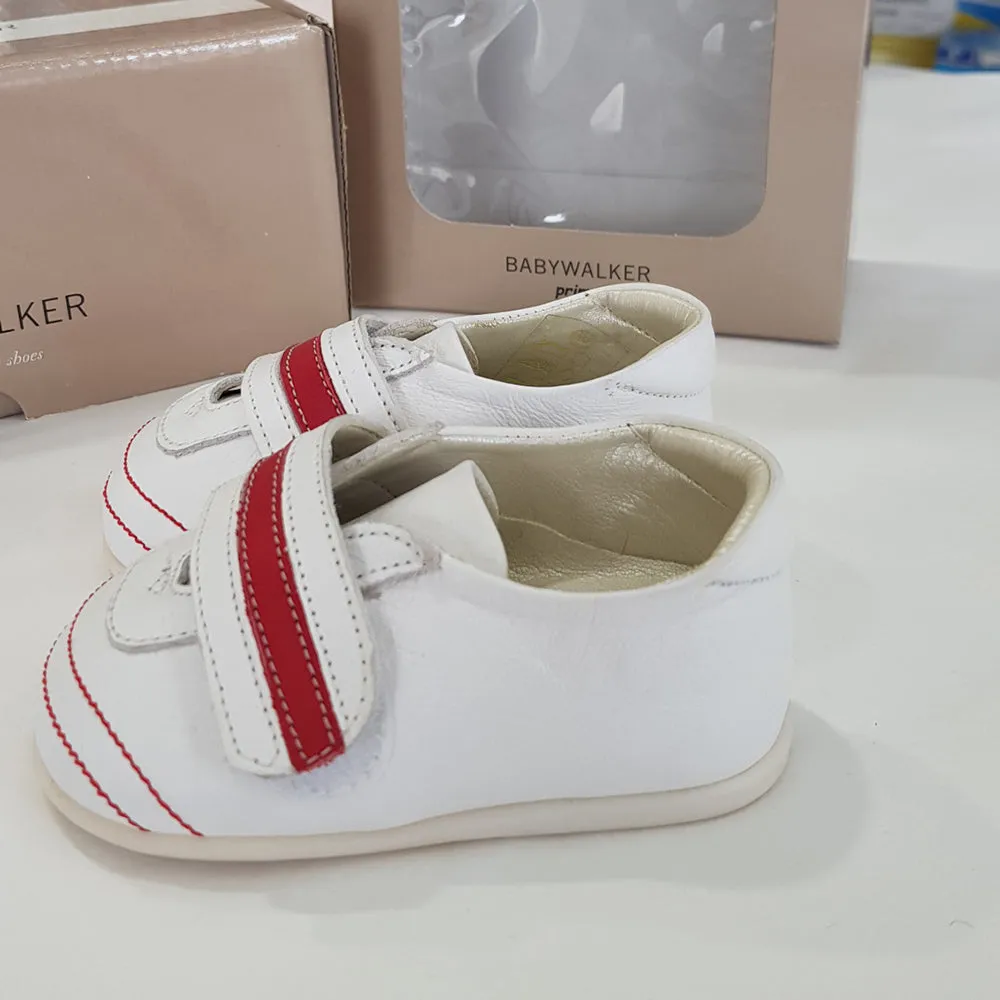 BabyWalker Red/White Leather Baby Shoes