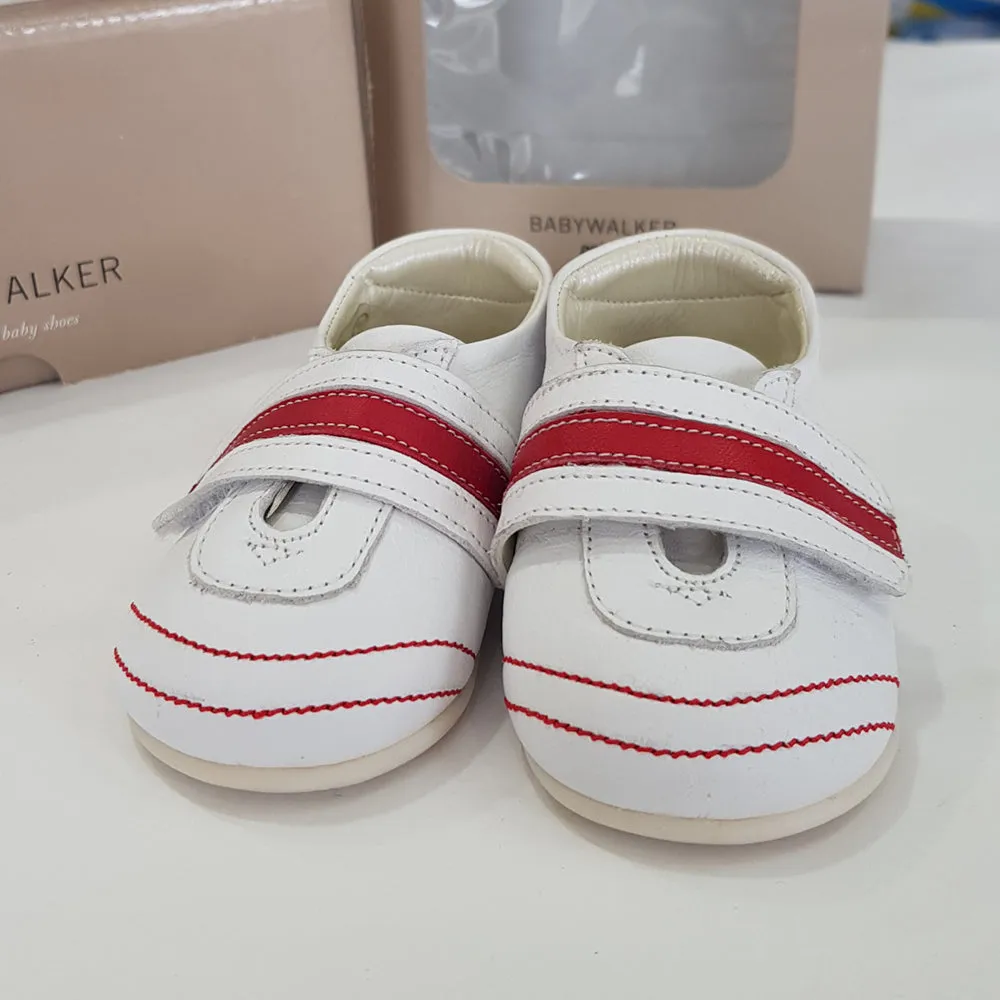 BabyWalker Red/White Leather Baby Shoes