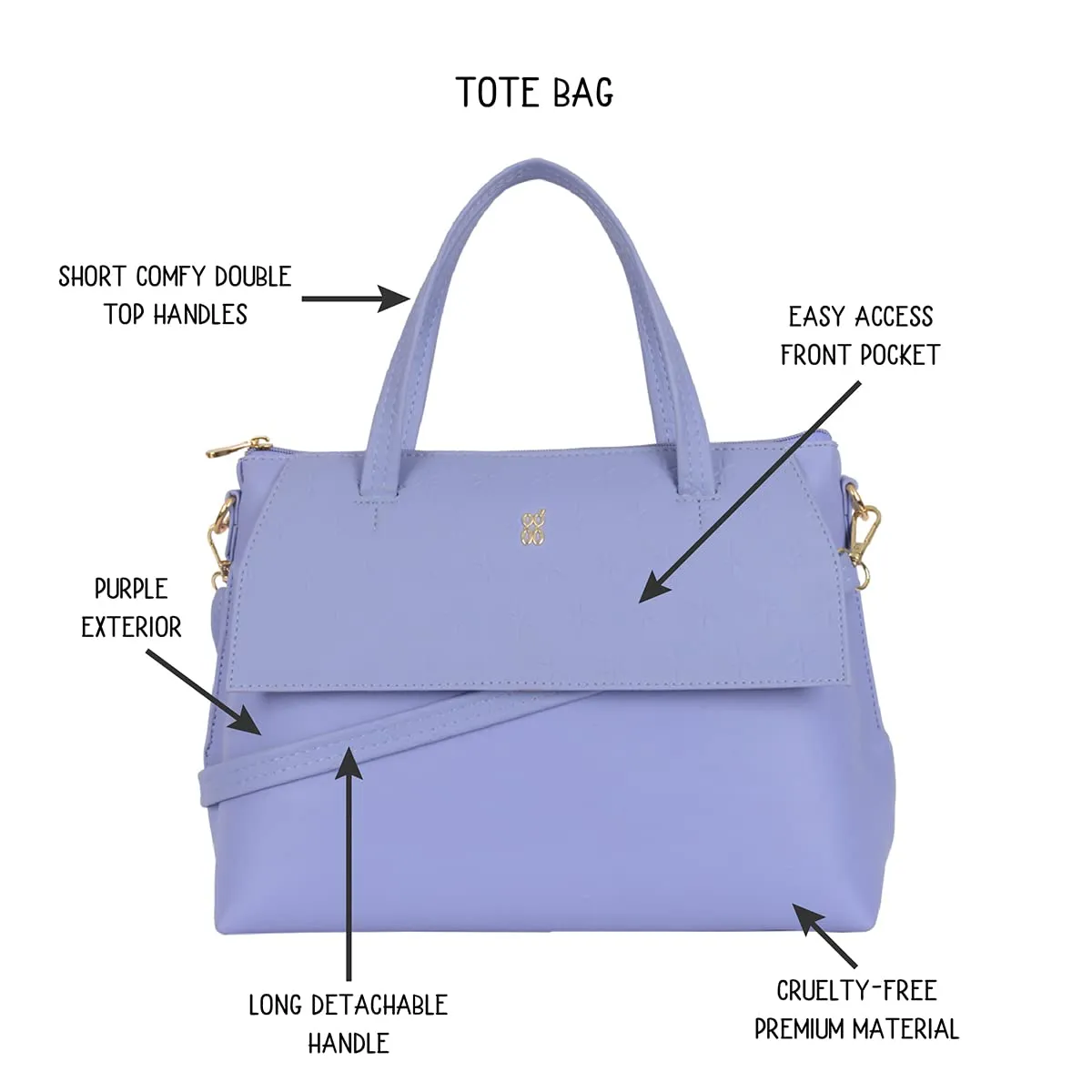 Baggit Womens Lxe Feao Tote Bag- Purple