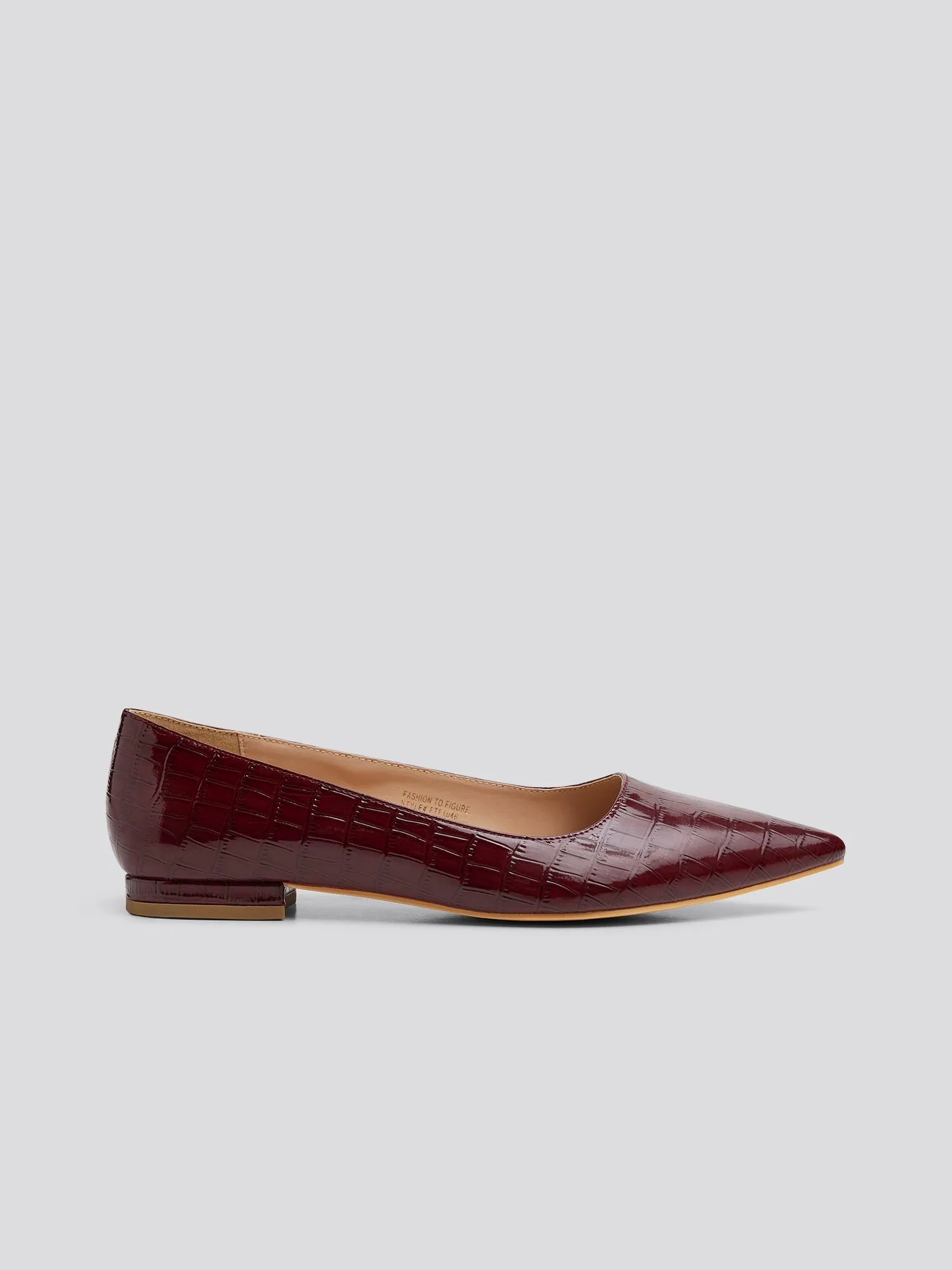 Bailey Wide Width Patent Leather Croc Flats