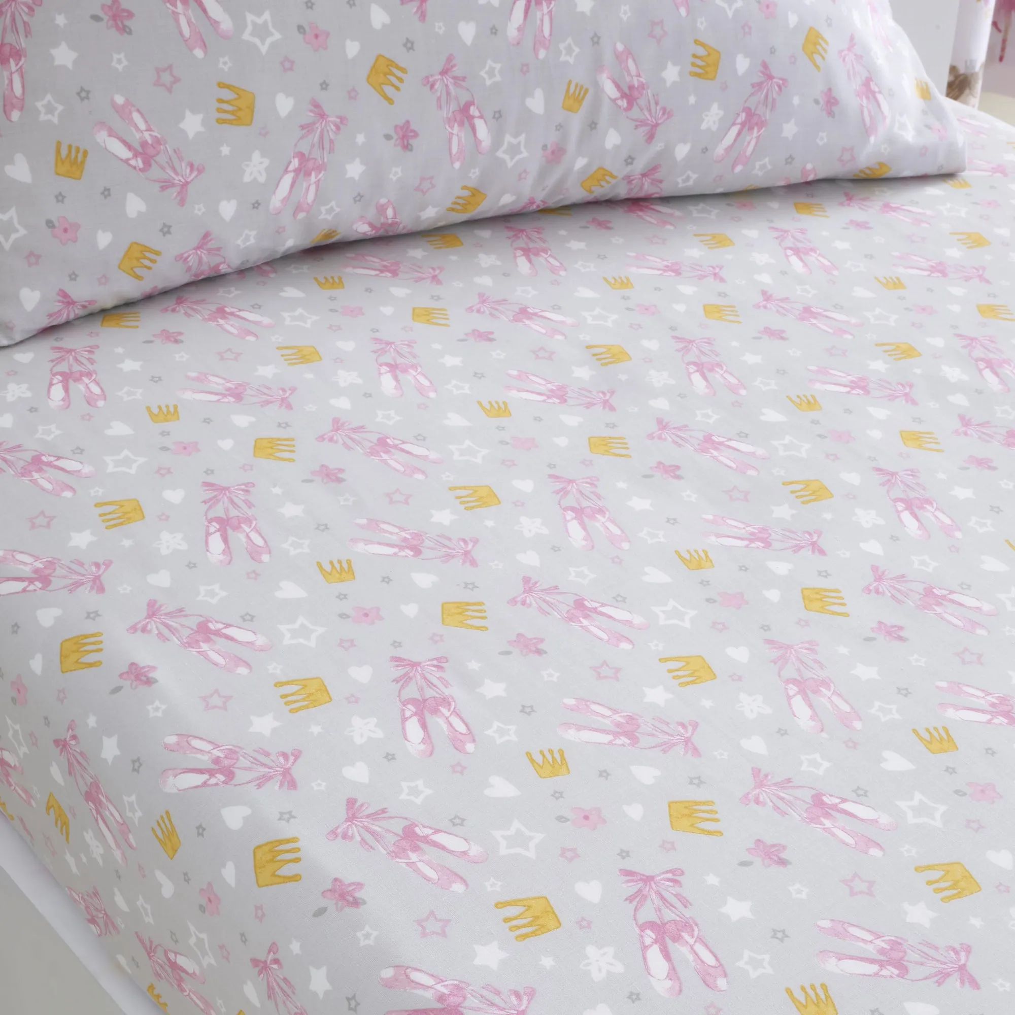 Ballet Dancer 25cm Fitted Bed Sheet by Bedlam in Pink