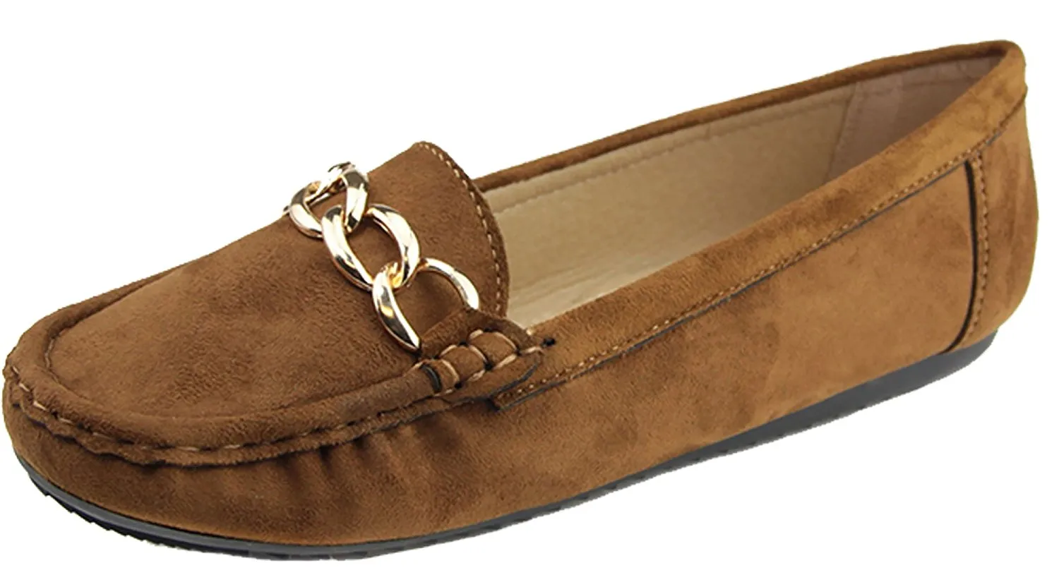 Bella Marie Women's Sueded Slip On Moccasin Loafer