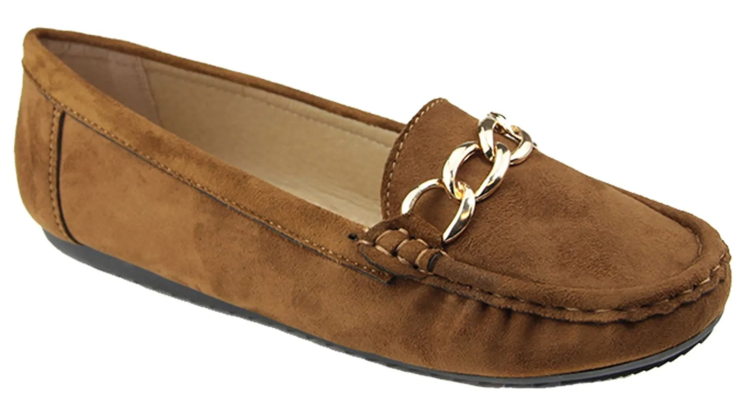 Bella Marie Women's Sueded Slip On Moccasin Loafer