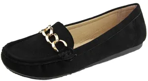 Bella Marie Women's Sueded Slip On Moccasin Loafer