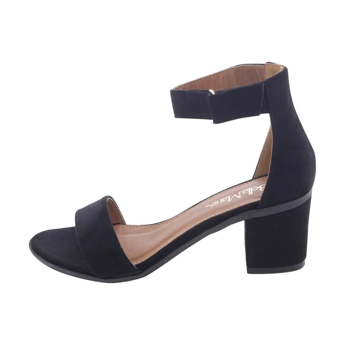 Bella Marie - Women's Velcro Low Chunky Heel - Black