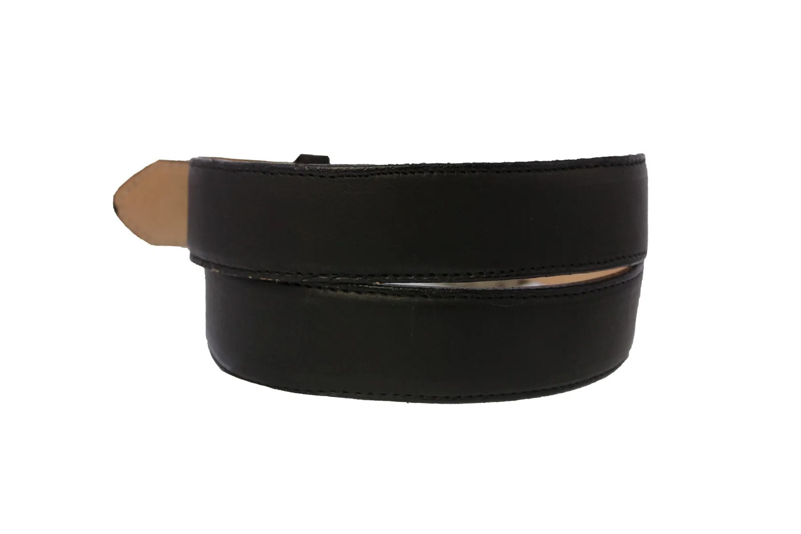 Black #450 Western Cowboy Belt Leather - Removable Buckle