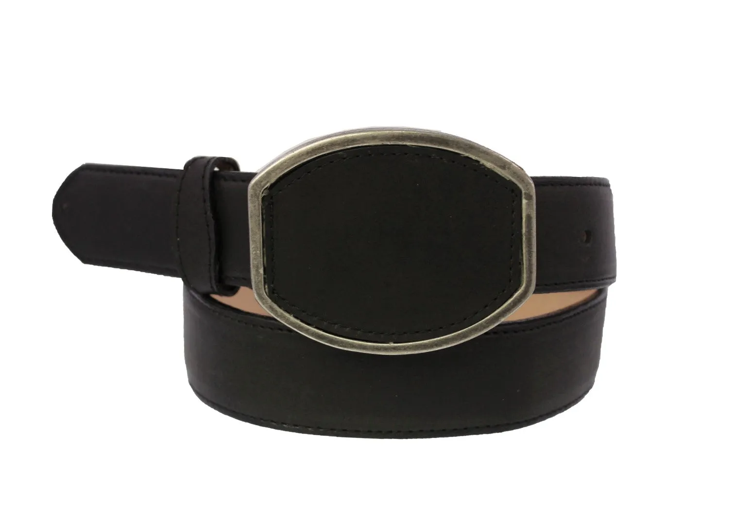 Black #450 Western Cowboy Belt Leather - Removable Buckle