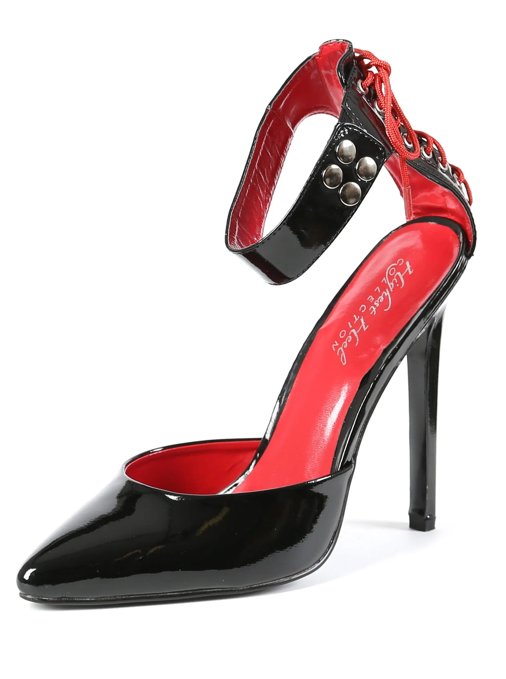 Black and Red Lace Heels - UK 6