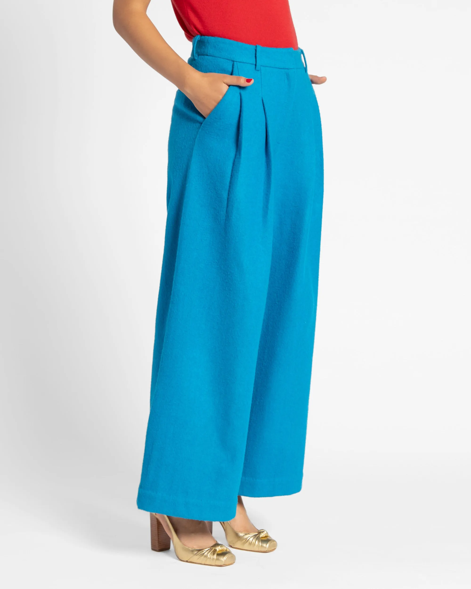 Bossy Pant Wool Turquoise