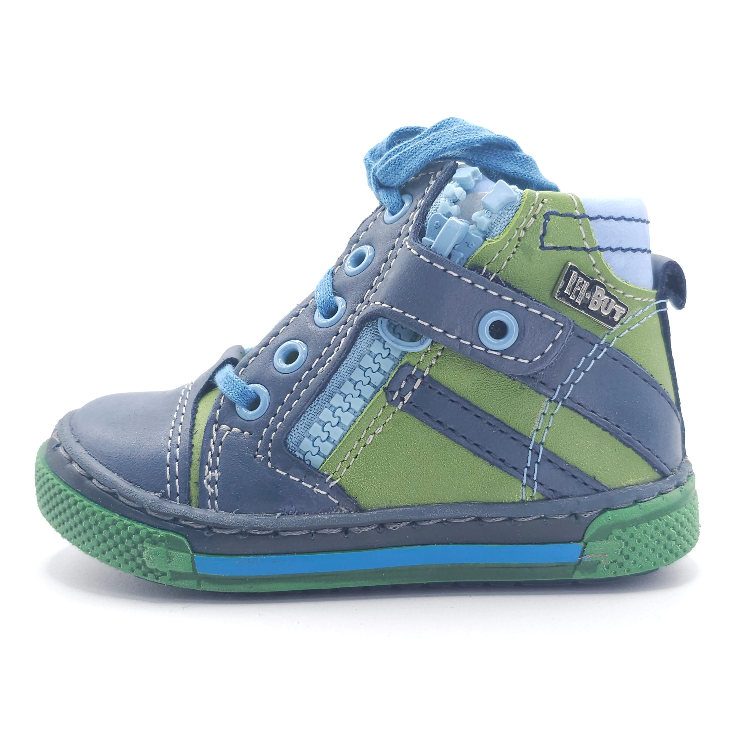 Boys High Zip Shoe In Green