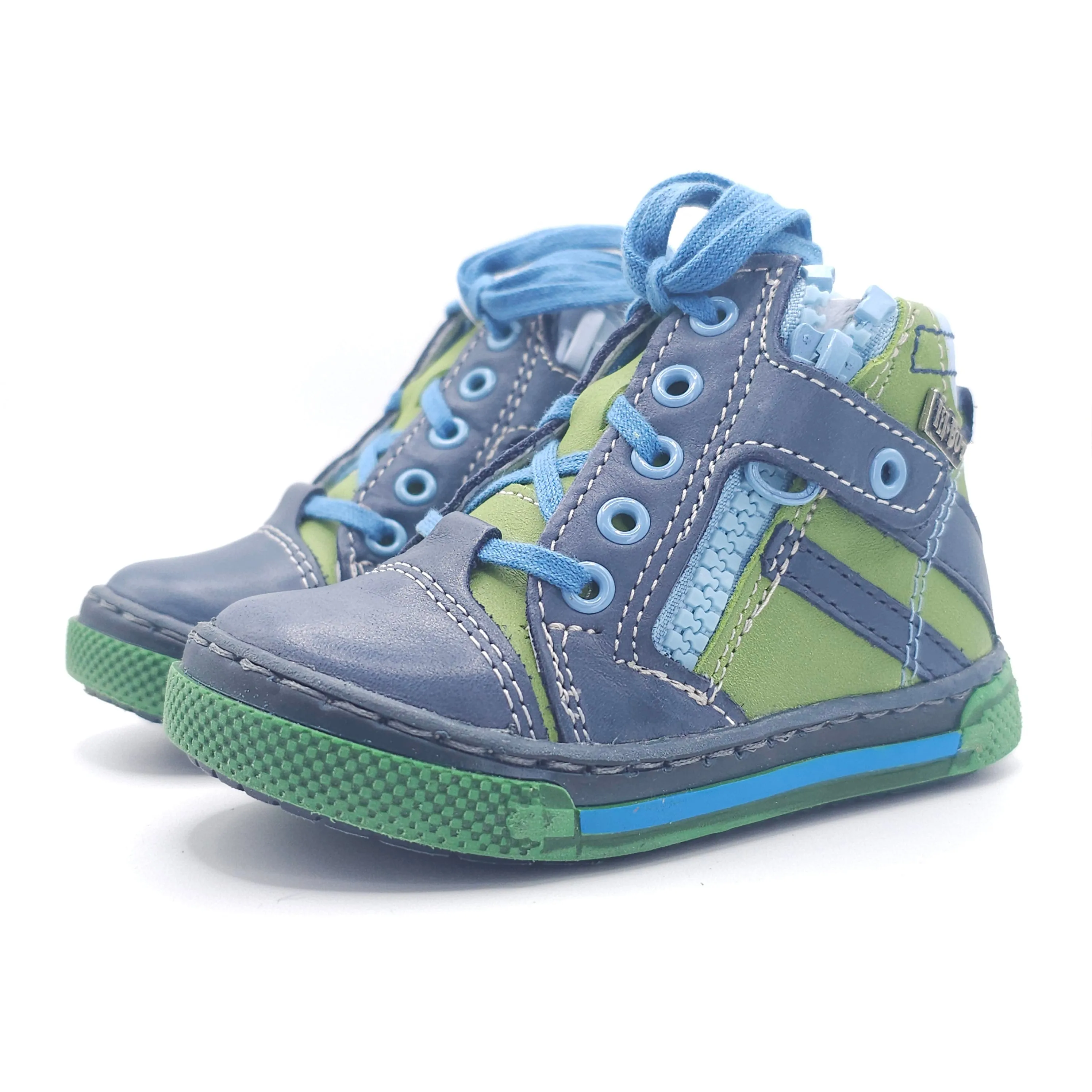 Boys High Zip Shoe In Green