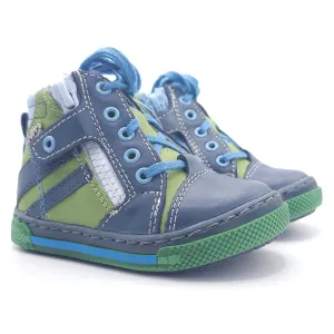 Boys High Zip Shoe In Green