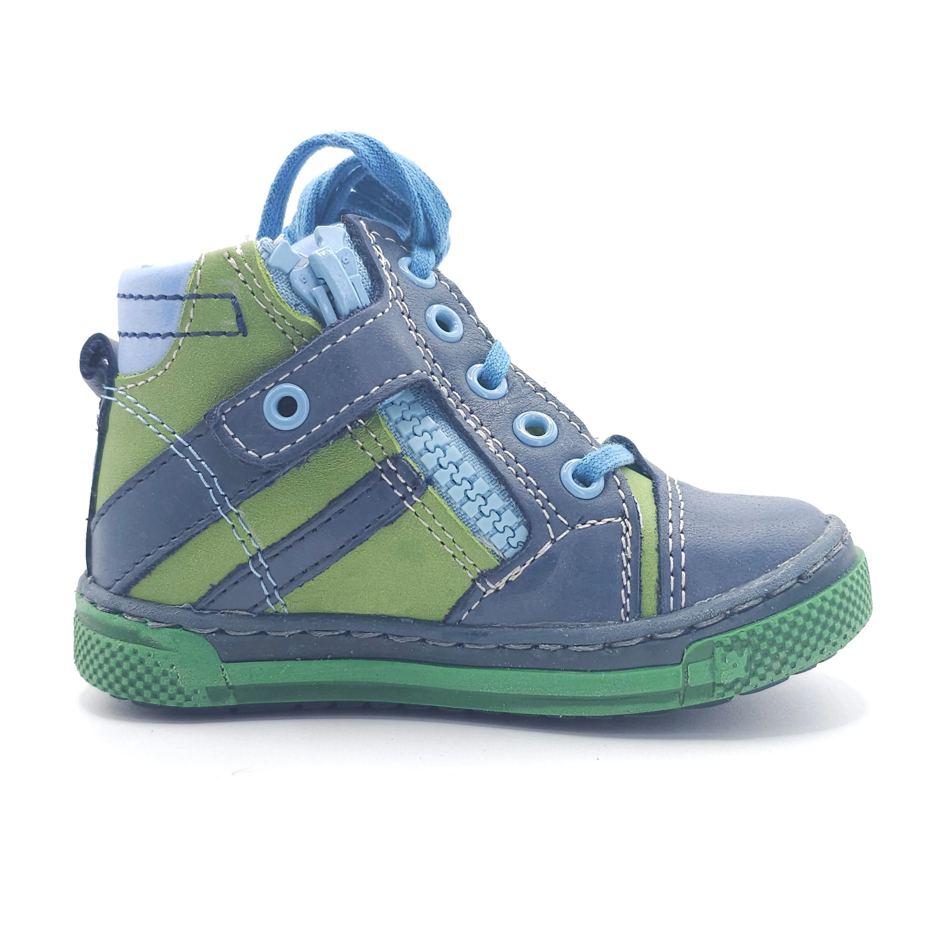 Boys High Zip Shoe In Green