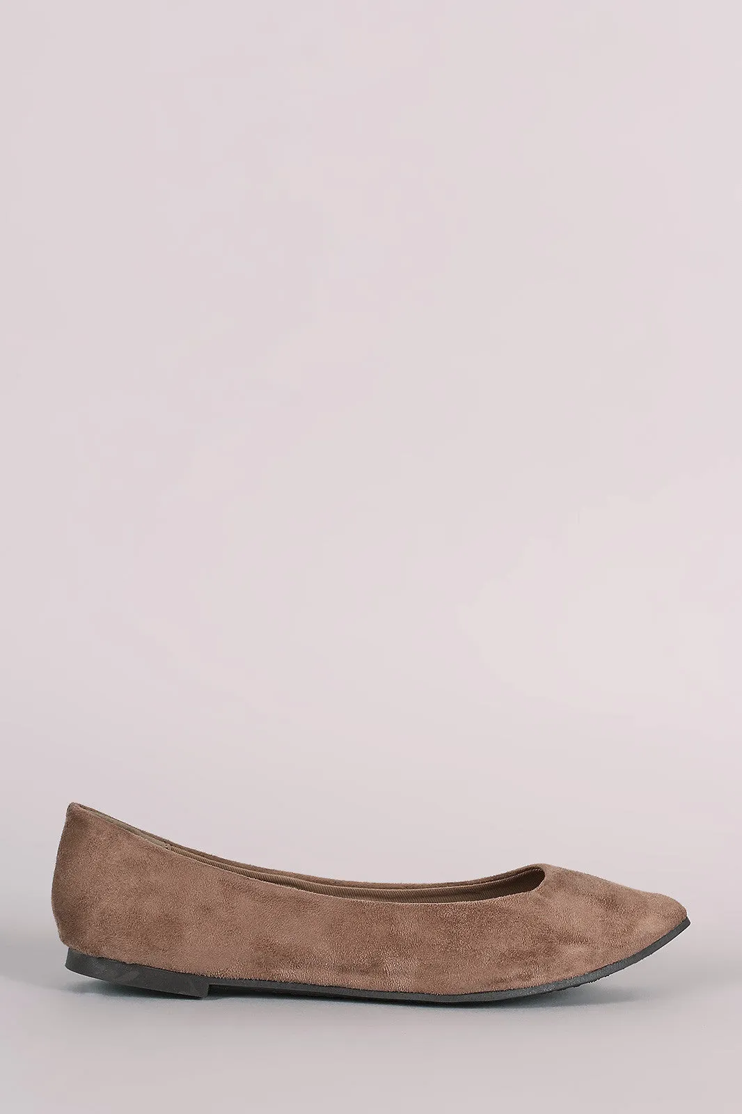 Breckelle Vegan Suede Pointy Toe Flats