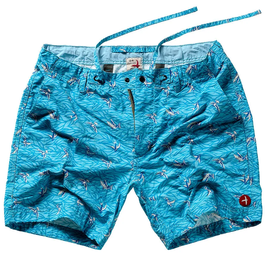 Bright Blue Soaring Barnswallow Paddle Short by Relwen-  6.5"