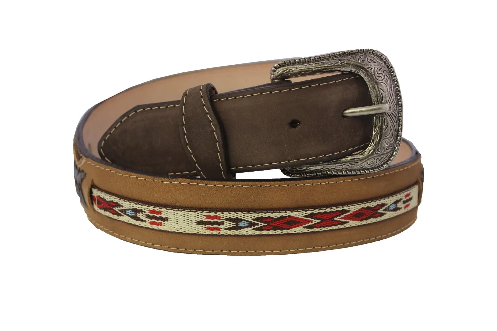 Brown #455 Western Cowboy Belt Leather - Removable Buckle